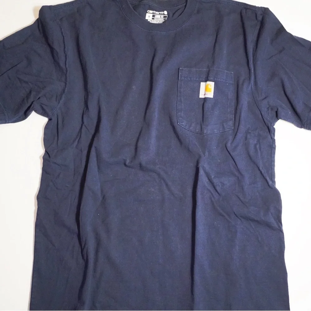 Carhartt Men's navy blue loose fit Pocket T-Shirt